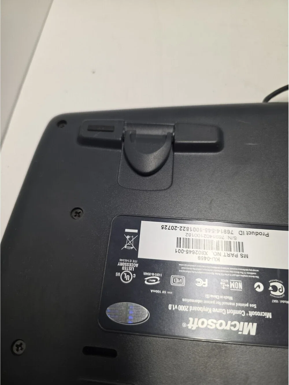 Microsoft Comfort Curve Ergonomic Keyboard 2000 v1.0 1047 KU-0459